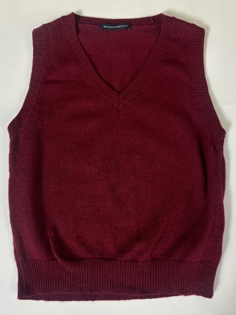 Brandy Melville Burgundy Wool Cashmere Blend Sweater Vest OS